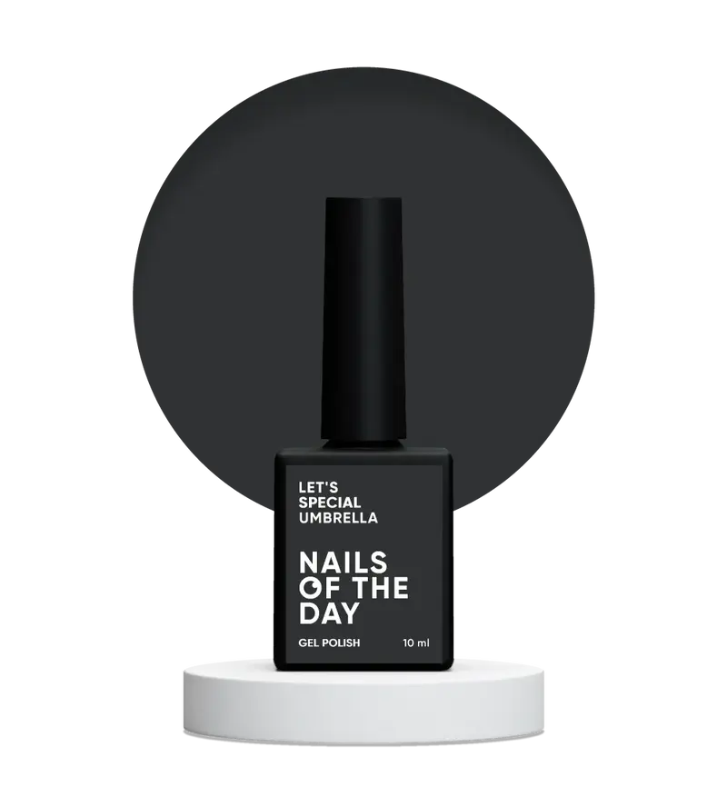 NAILSOFTHEDAY Let’s Special Umbrella — esmalte semipermanente gris oscuro grafito para uñas, que cubre en una sola capa, 10 ml.