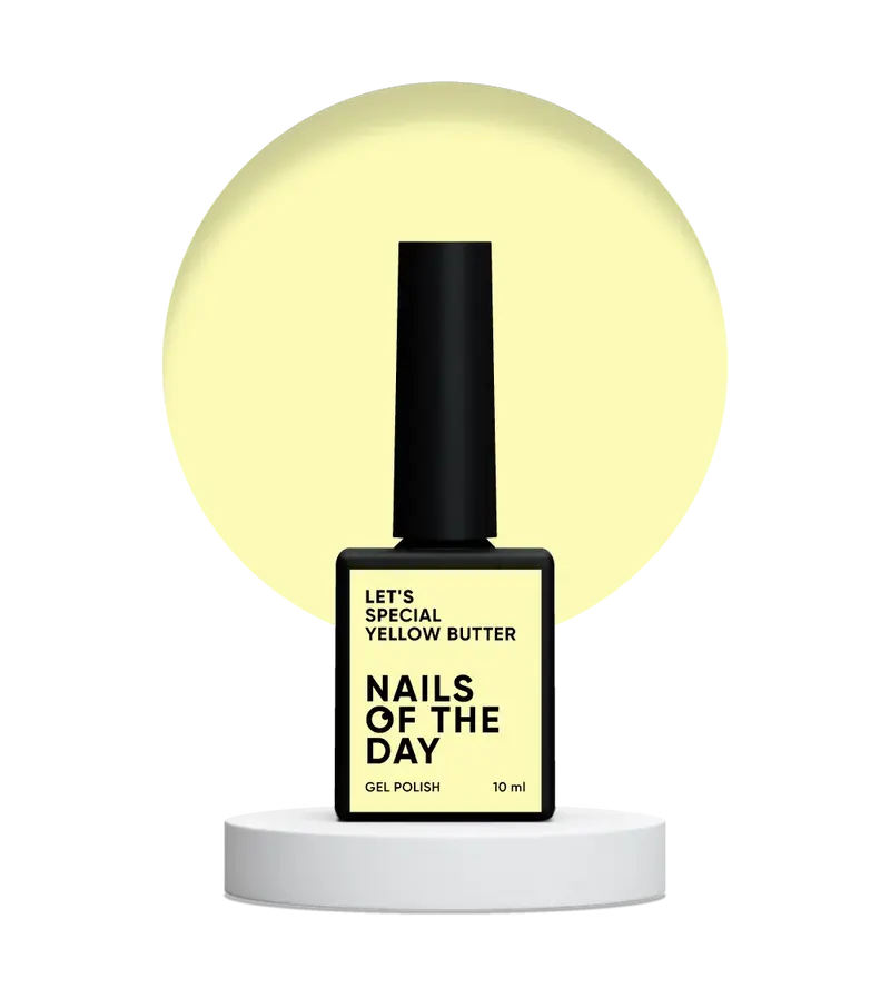 NAILSOFTHEDAY Let’s Special Yellow Butter — esmalte semipermanente amarillo pastel para uñas, que cubre en una sola capa, 10 ml.