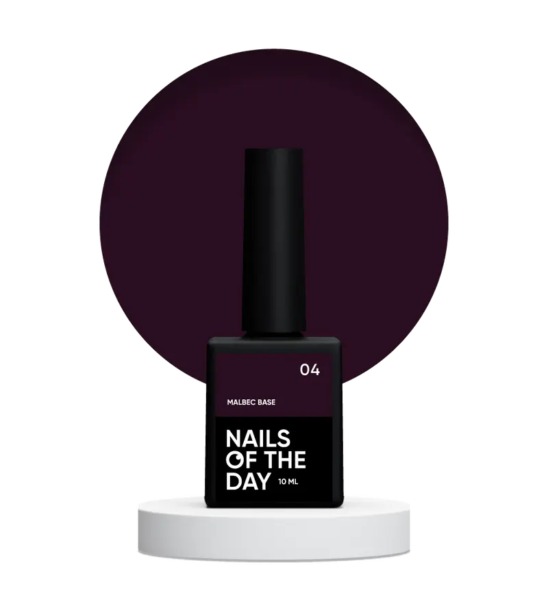 NAILSOFTHEDAY Malbec base 04 – base imitacion cristal de negro violeta, 10 ml