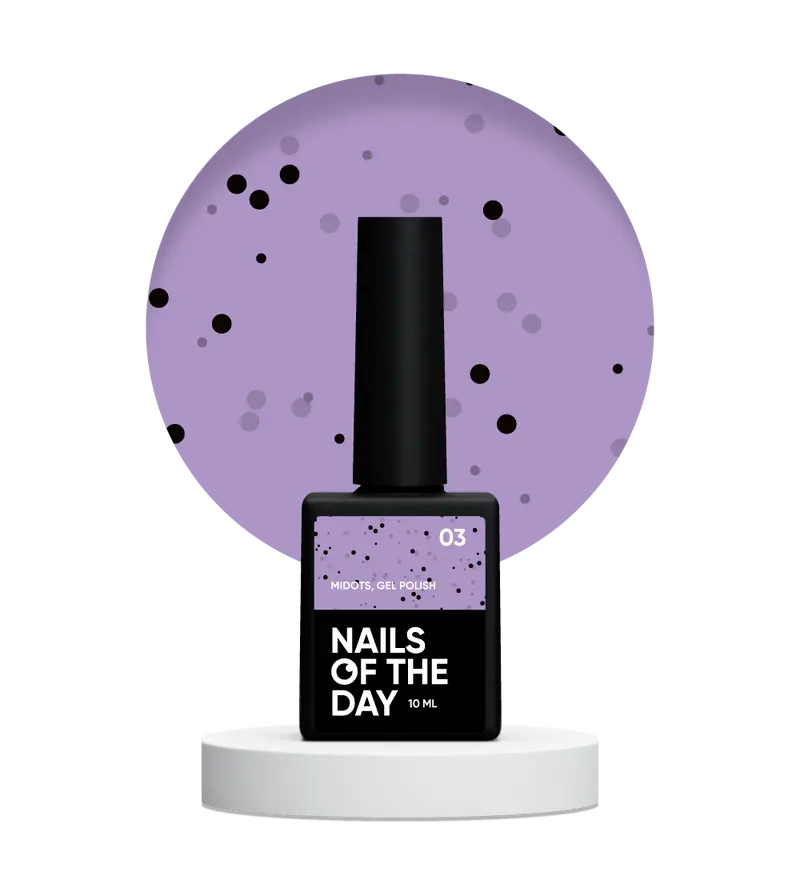 NAILSOFTHEDAY MiDots gel polish 03 - esmalte semipermanente morado con puntos negros, 10 ml