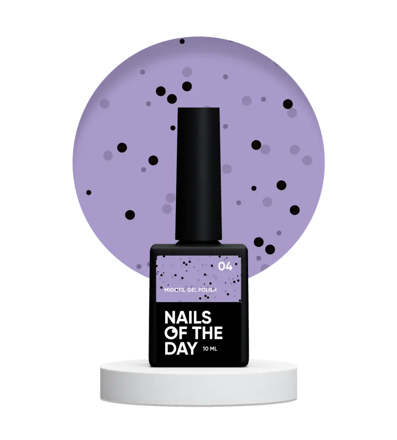 NAILSOFTHEDAY MiDots gel polish 04 - esmalte semipermanente violeta claro con puntos negros, 10 ml
