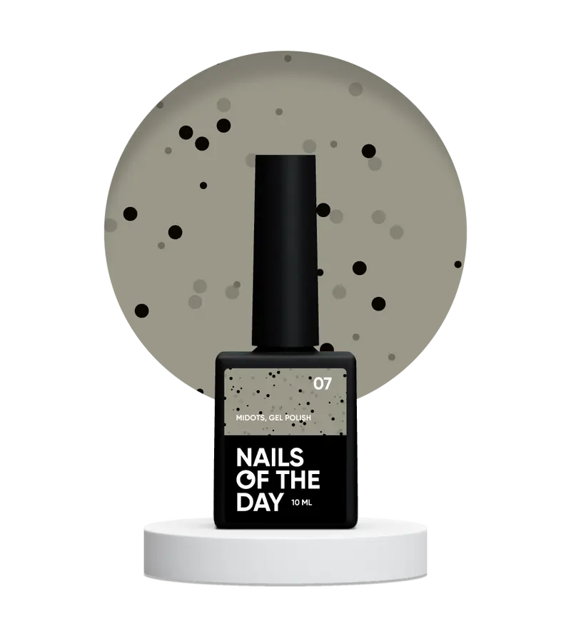NAILSOFTHEDAY MiDots gel polish 07 - esmalte semipermanente color leche-pistacho con puntos negros para uñas, 10 ml
