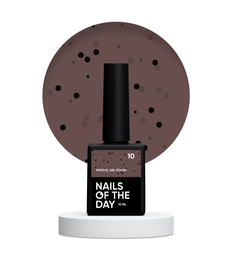 NAILSOFTHEDAY MiDots gel polish 10 - esmalte semipermanente marrón claro con puntos negros para uñas, 10 ml