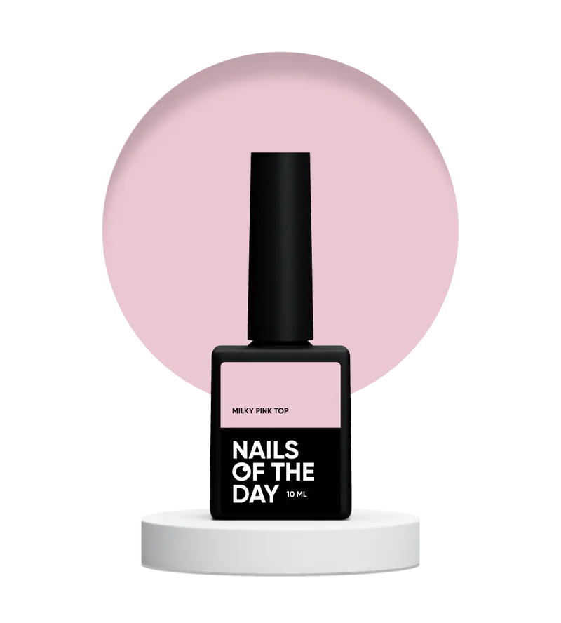 NAILSOFTHEDAY Milky pink top - top rosa lechoso suave sin capa pegajosa para uñas, 10 ml