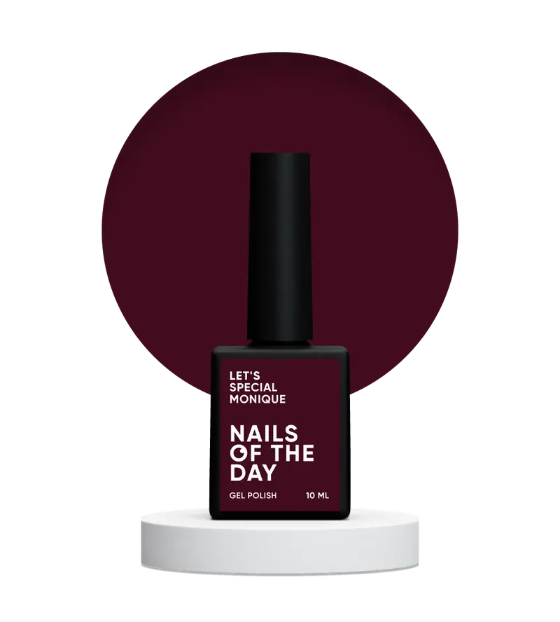 NAILSOFTHEDAY Monique 365 - esmalte semipermanente de uñas color ciruela oscuro que cubre una capa, 10 ml