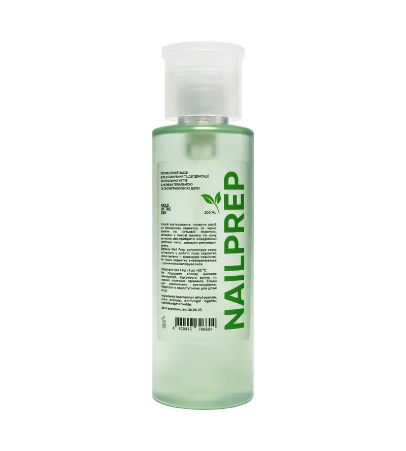 NAILSOFTHEDAY Nail Prep - un producto profesional para desengrasar y deshidratar las uñas naturales con acción antibacteriana y antifúngica, 200 ml