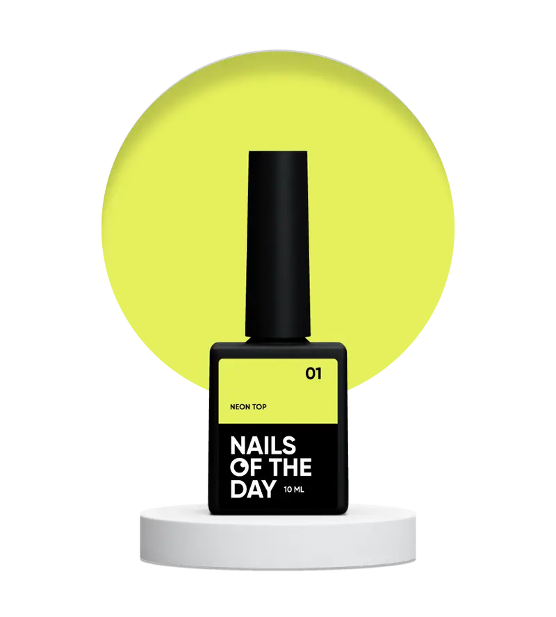 NAILSOFTHEDAY Neon top 01 – top amarillo neón sin una capa pegajosa para uñas, 10 ml
