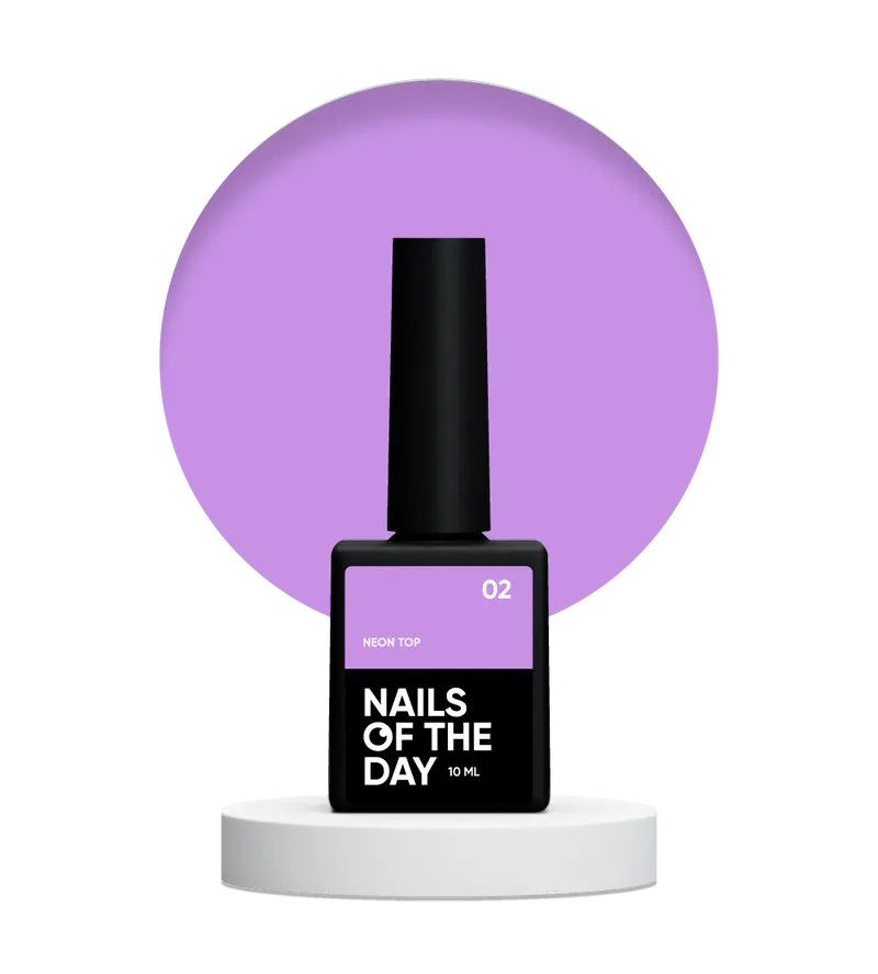 NAILSOFTHEDAY Neon top 02 – top morado lechoso sin capa pegajosa para uñas, 10 ml