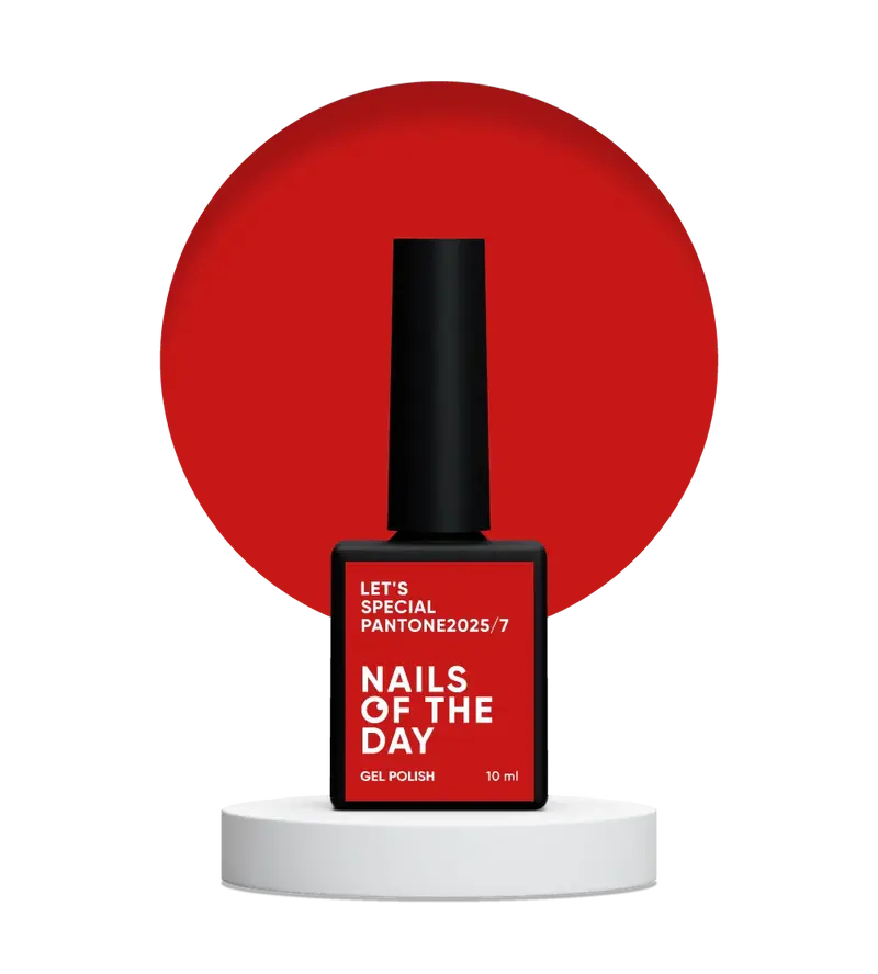 NAILSOFTHEDAY Pantone2025/7 — esmalte semipermanente rojo clásico, que cubre en una capa, 10 ml.