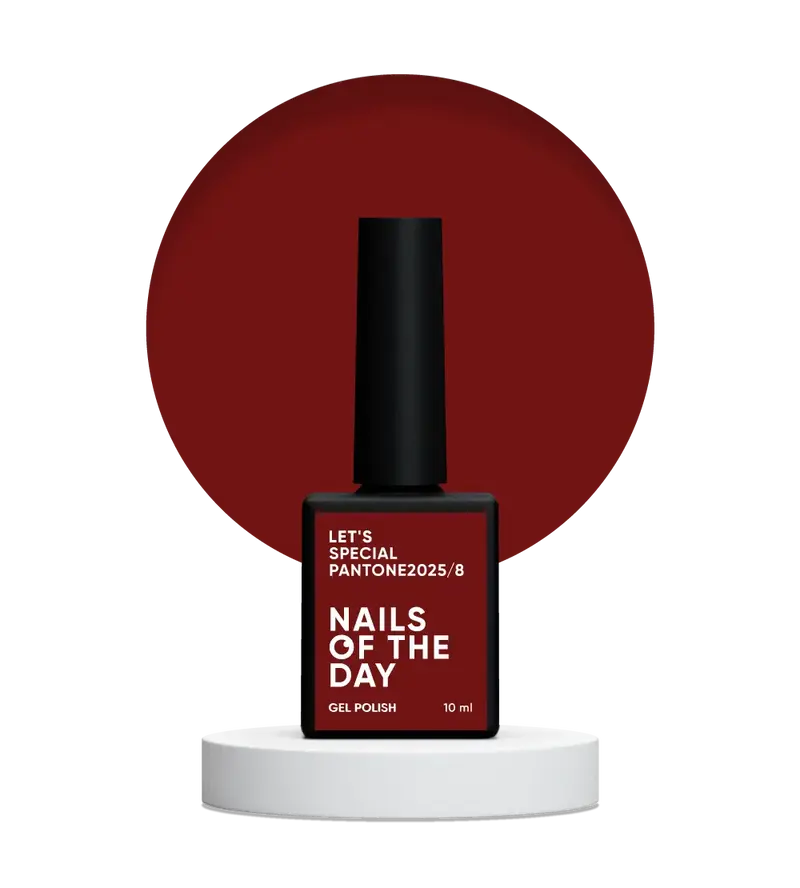 NAILSOFTHEDAY Pantone2025/8 — esmalte semipermanente rojo vino profundo, que cubre en una capa, 10 ml.