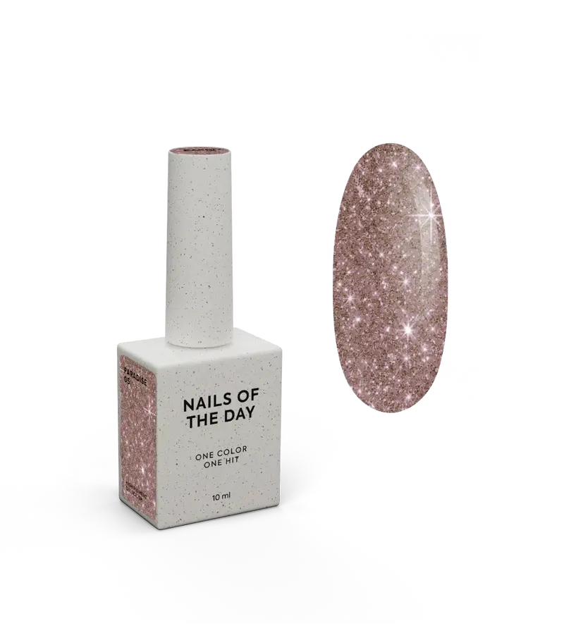 NAILSOFTHEDAY Paradise 05 — esmalte semipermanente marrón grafito que cubre la uña con una sola capa, 10 ml