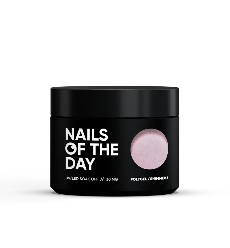 NAILSOFTHEDAY Polygel shimmer 02 — Polygel de grano finо color rosa suave con brillo , 30 g