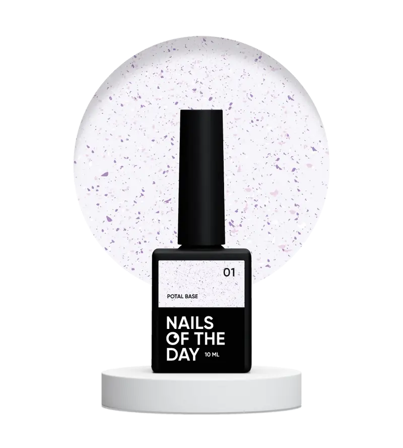 NAILSOFTHEDAY Potal base 01 - base violeta lechosa con potal (potal plateado-violeta), 10 ml