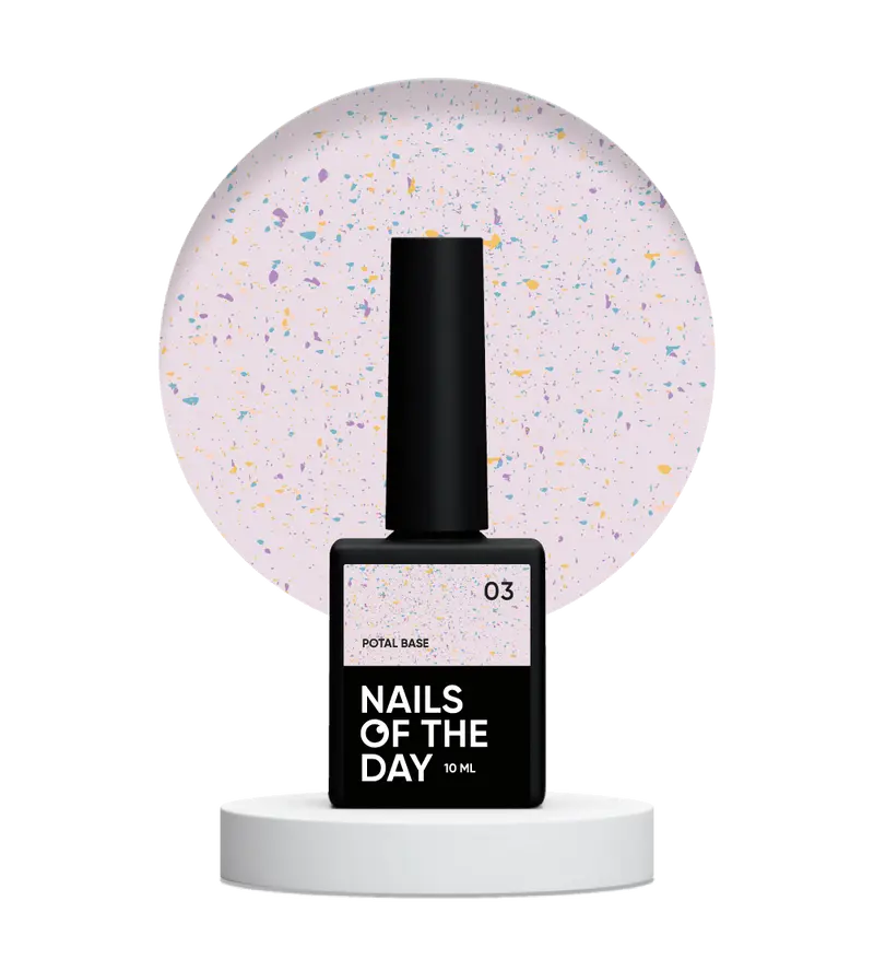NAILSOFTHEDAY Potal base 03 - base violeta lechosa con decoracion (decoracion dorado y verde), 10 ml