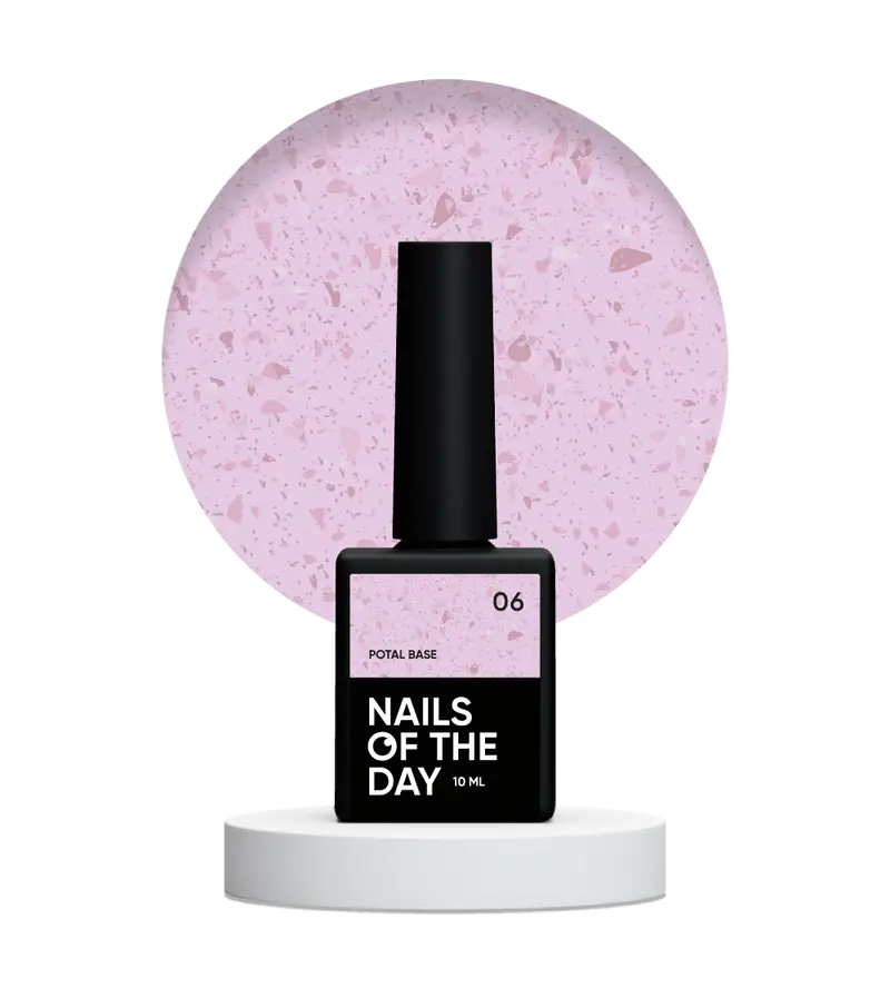 NAILSOFTHEDAY Potal base 06 - base rosa pálido con decoracion de cobre, 10 ml