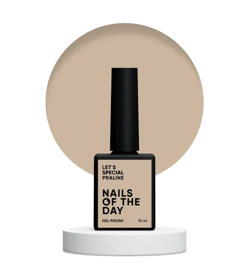 NAILSOFTHEDAY Praline 010 — esmalte semipermanente en un tono beige claro, que cubre perfectamente en una sola capa, 10 ml.