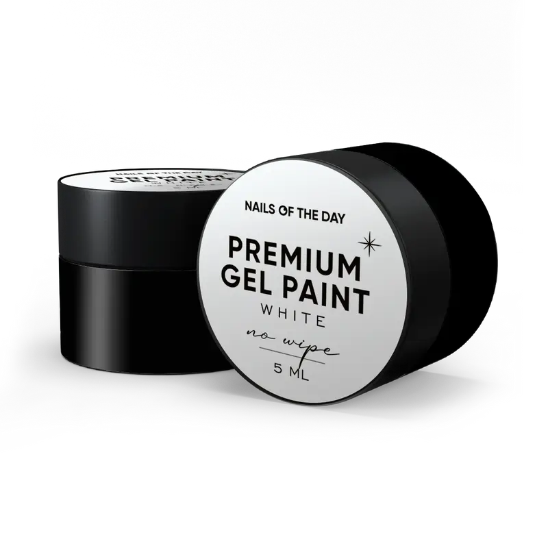 NAILSOFTHEDAY Premium gel paint White no wipe- pintura blanca en gel sin capa pegajosa, 5 ml