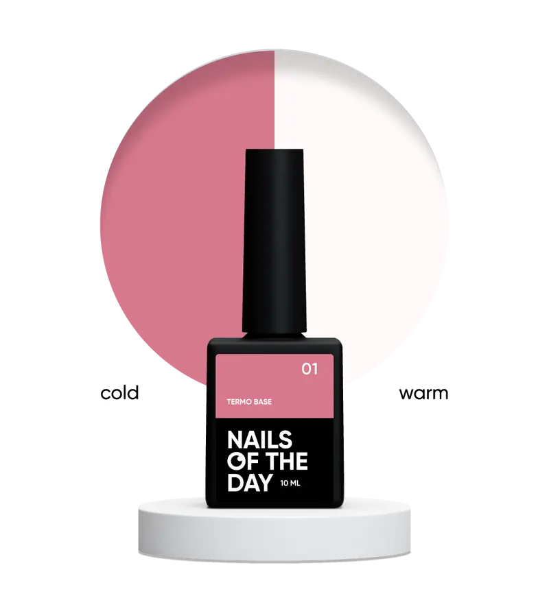 NAILSOFTHEDAY Termo base 01 – base termo polen rosa + lechosa, 10 ml