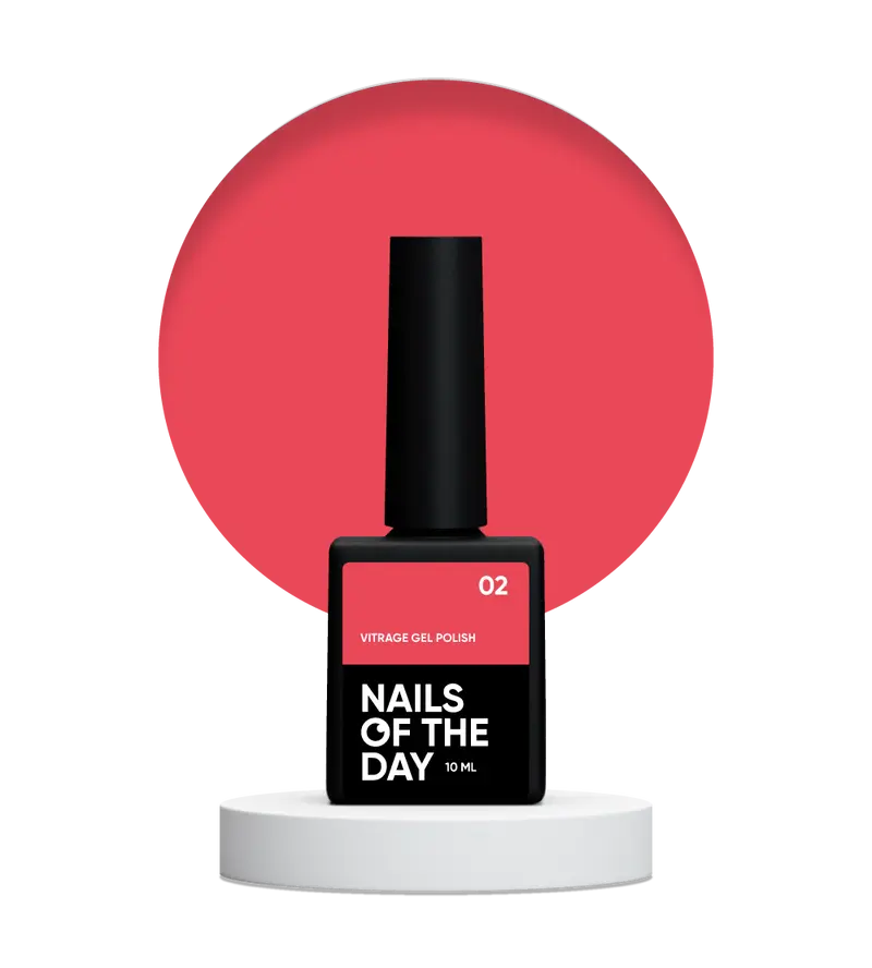 NAILSOFTHEDAY Vitrage gel polish 02 — esmalte de uñas en gel rojo teñido, 10 ml