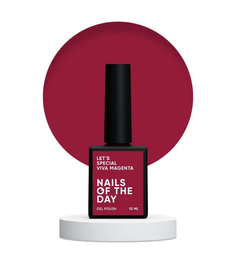 NAILSOFTHEDAY Viva Magenta 177 — Esmalte semipermanente de uñas de color arándano que cubre en una capa, 10 ml