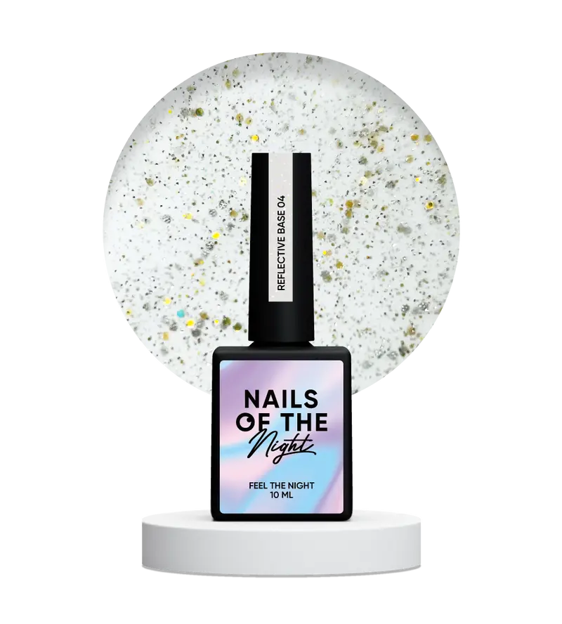 NAILSOFTHENIGHT Base reflectante 04 - base reflectante de camuflaje con brillo (beige-lechoso), 10 ml