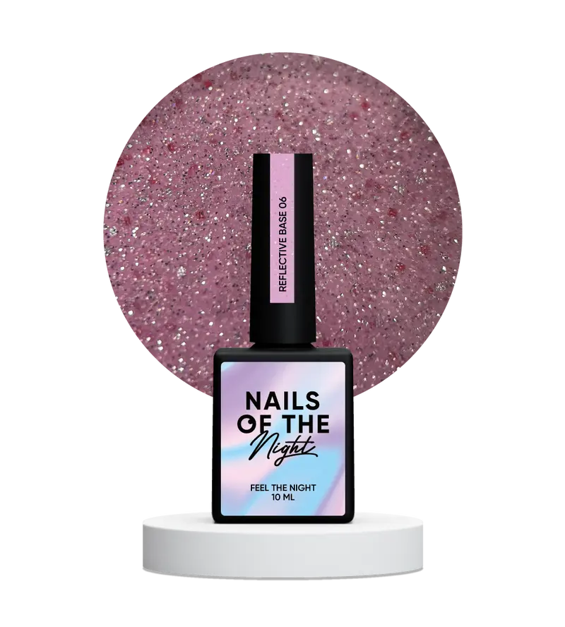 NAILSOFTHENIGHT Base reflectante 06 - base reflectante de camuflaje con brillo (rosa suave), 10 ml