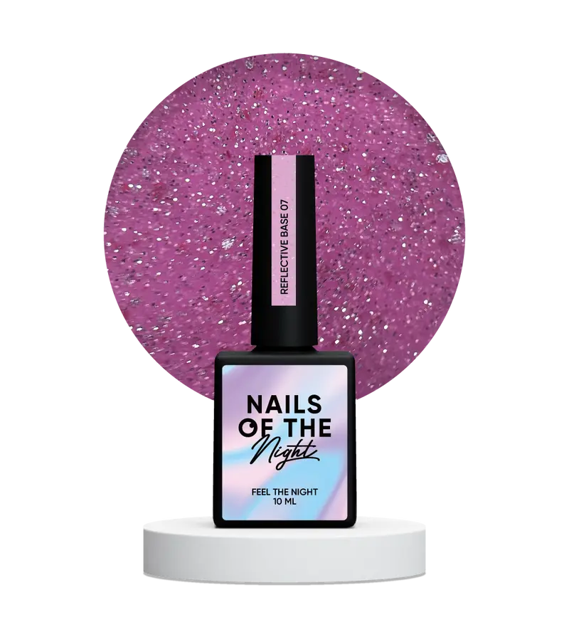 NAILSOFTHENIGHT Base reflectante 07 - base reflectante de camuflaje con brillo (rosa brillante), 10 ml