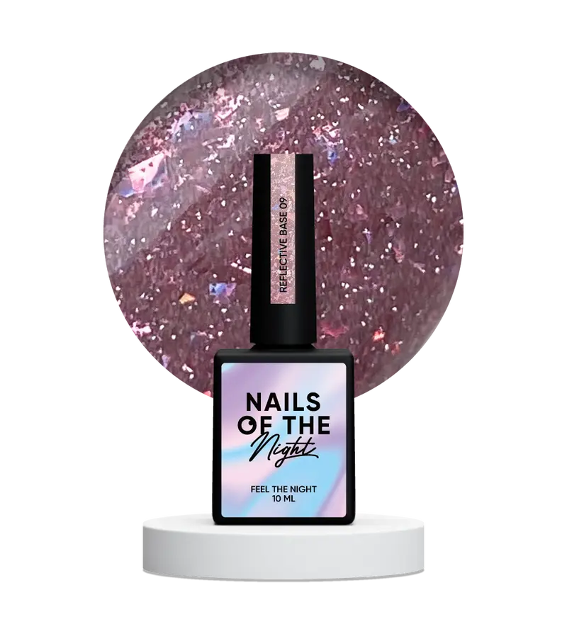 NAILSOFTHENIGHT Base reflectante 09 — base reflectante de camuflaje con brillo, 10 ml