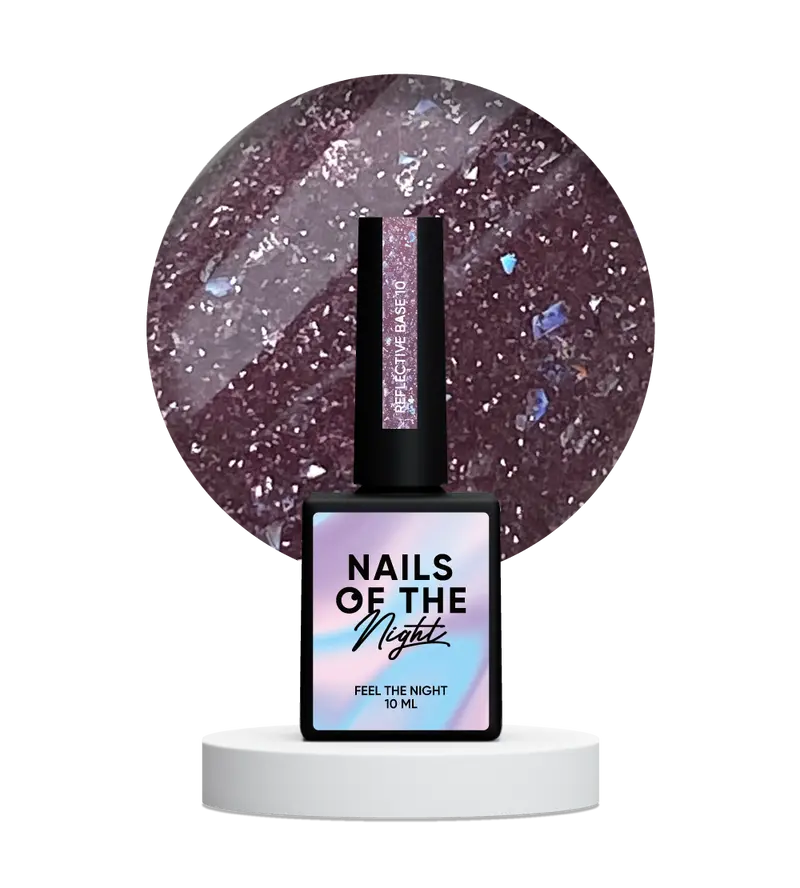 NAILSOFTHENIGHT Base reflectante 10 — base reflectante de camuflaje con brillo, 10 ml