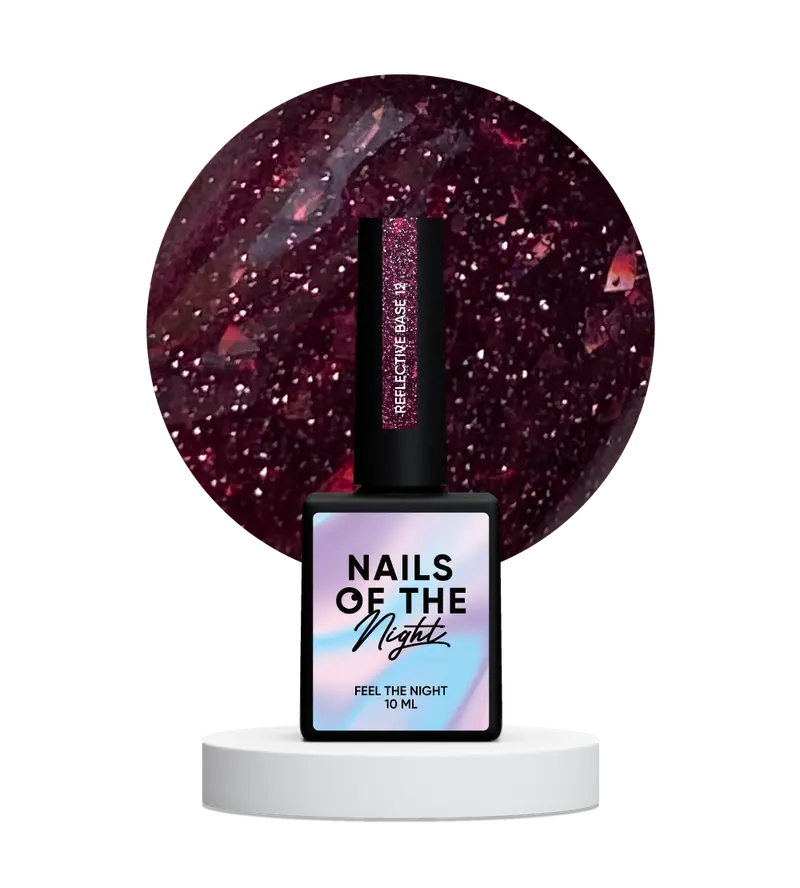 NAILSOFTHENIGHT Base reflectante 12 — base reflectante de camuflaje con brillo, 10 ml