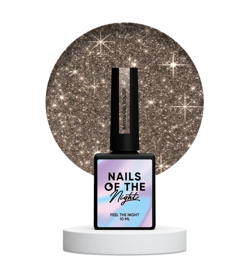NAILSOFTHENIGHT Baylis gel polish — esmalte semipermanente dorado reflectante para uñas, 10 ml