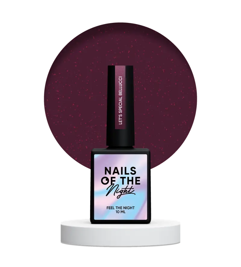NAILSOFTHENIGHT Bellucci 359— esmalte semipermanente reflectante burdeos que cubre una capa, 10 ml