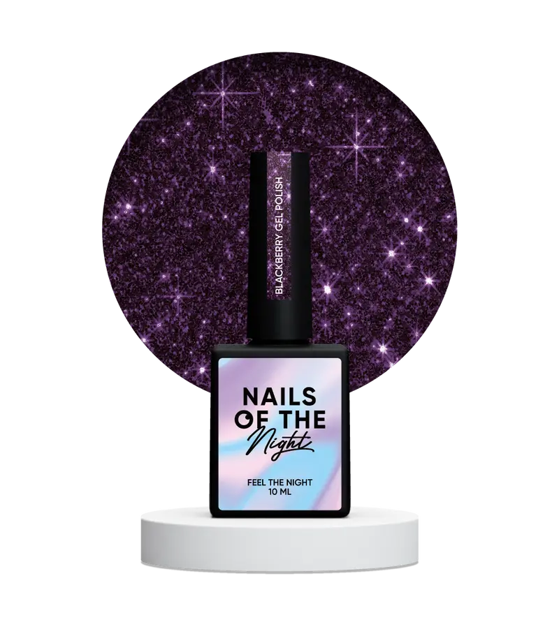 NAILSOFTHENIGHT Blackberry gel polish - esmalte semipermanente reflectante violeta para uñas, 10 ml