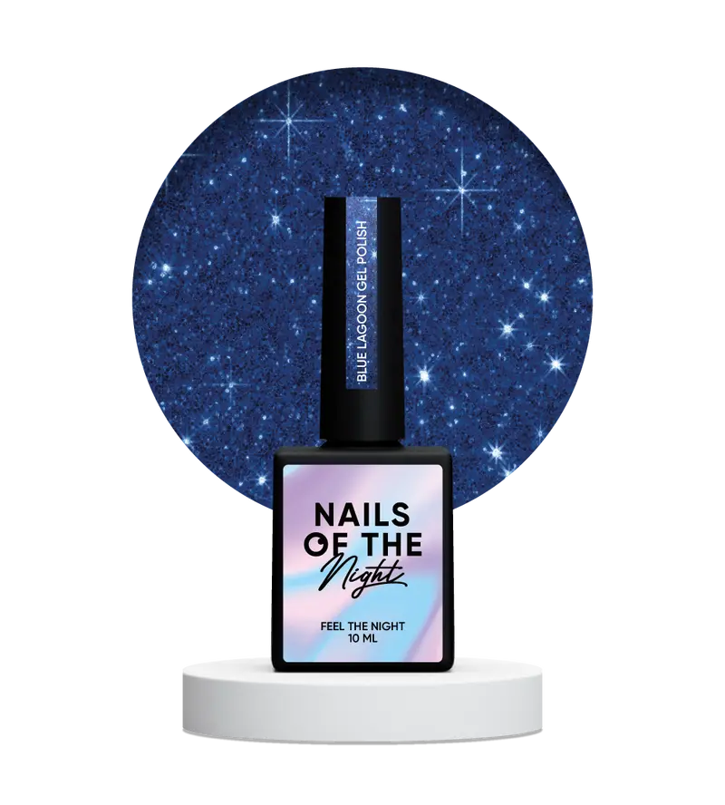 NAILSOFTHENIGHT Blue Lagoon gel polish - esmalte semipermanente reflectante azul para uñas, 10 ml