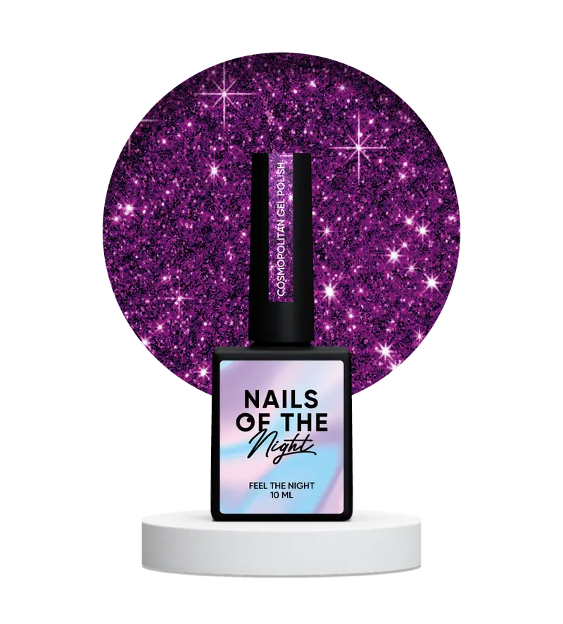 NAILSOFTHENIGHT Cosmopolitan gel polish - esmalte semipermanente reflectante rosa oscuro para uñas, 10 ml