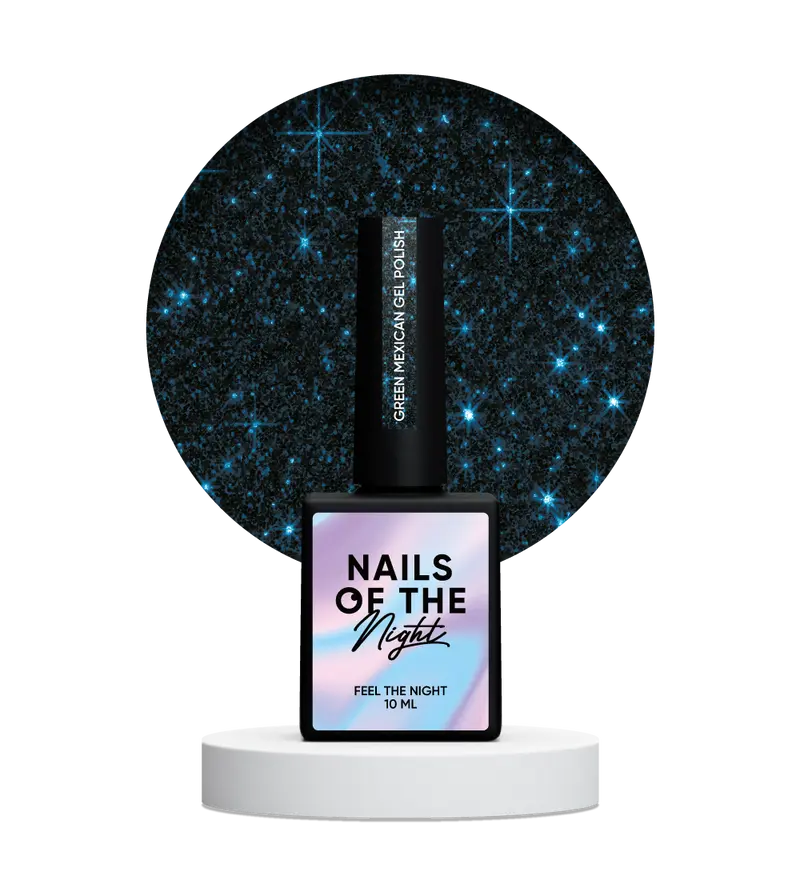 NAILSOFTHENIGHT Green Mexican gel polish — esmalte semipermanente reflectante verde oscuro, 10 ml