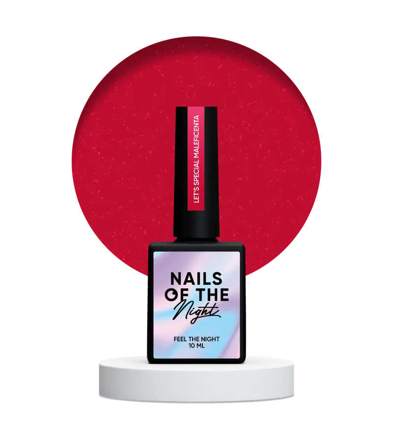 NAILSOFTHENIGHT Let's Special Maleficenta — esmalte semipermanente reflectante rojo oscuro que cubre una capa, 10 ml