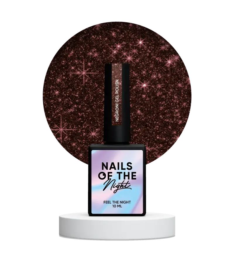 NAILSOFTHENIGHT Negroni gel polish — esmalte semipermanente reflectante de color burdeos oscuro, 10 ml
