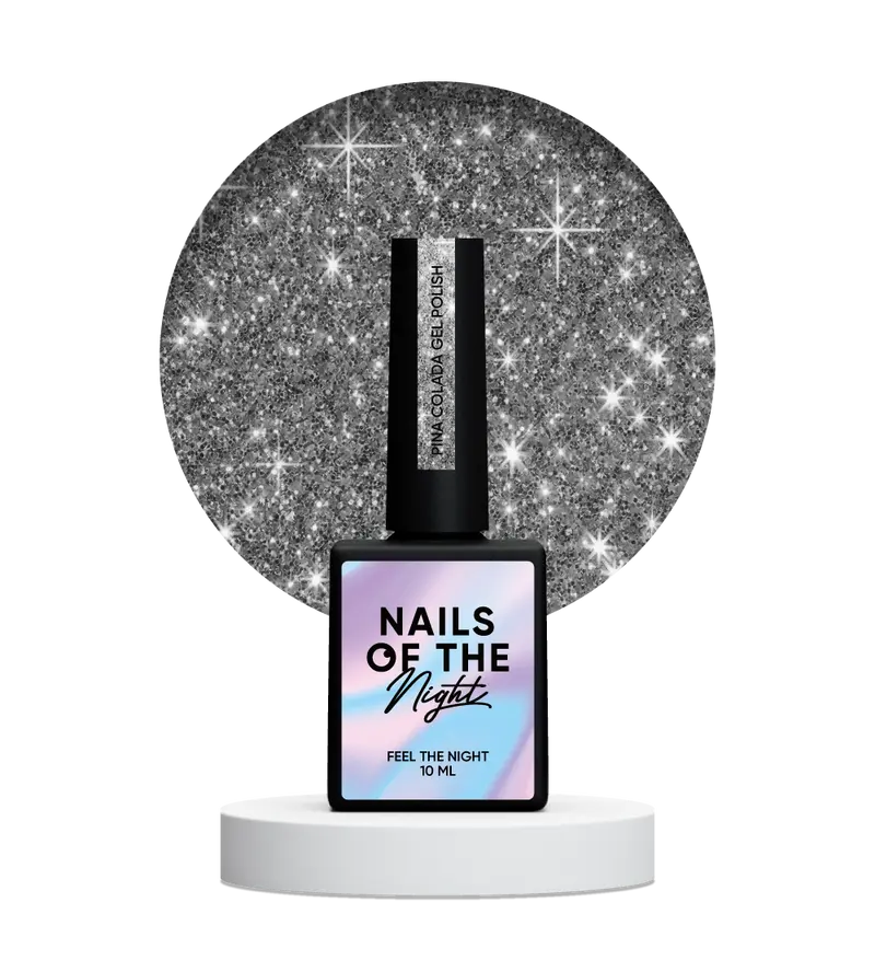 NAILSOFTHENIGHT Pina Colada gel polish - esmalte semipermanente reflectante gris para uñas, 10 ml