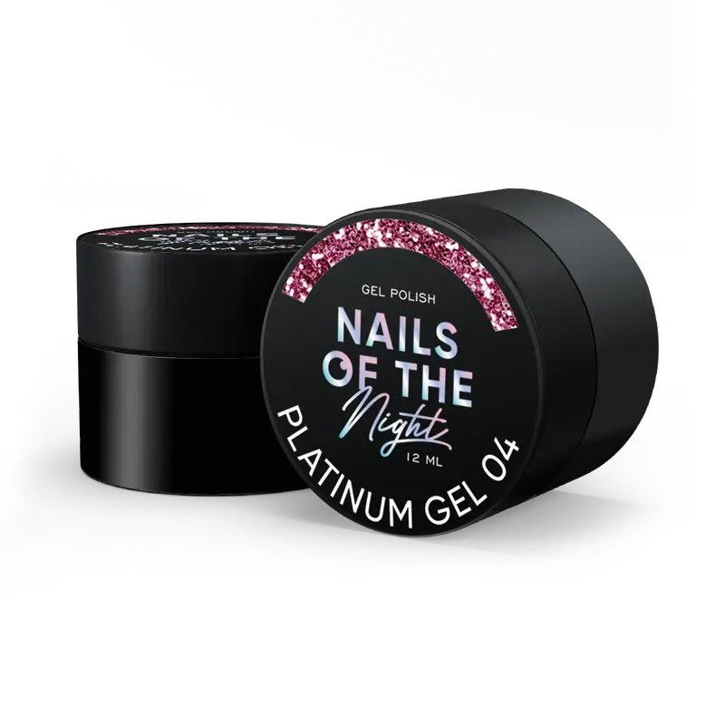NAILSOFTHENIGHT Platinum gel - esmalte en gel 04 — esmalte en gel rosa con una densa capa metálica para uñas, 12 ml