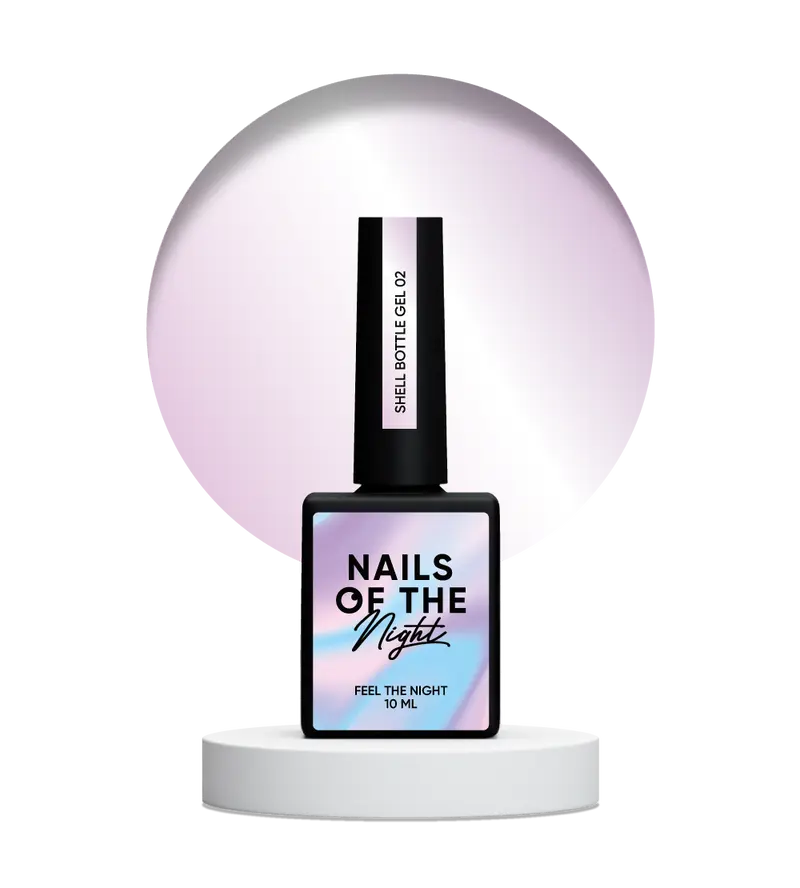 NAILSOFTHENIGHT Shell bottle gel 02 — gel líquido ultra fuerte en botella con función autonivelante y efecto perla para uñas, 10 ml