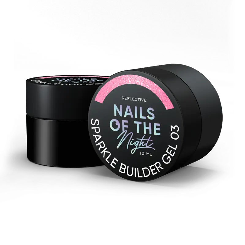 NAILSOFTHENIGHT Sparkle builder gel 03 — gel de construcción reflectante beige-rosa, 15 ml