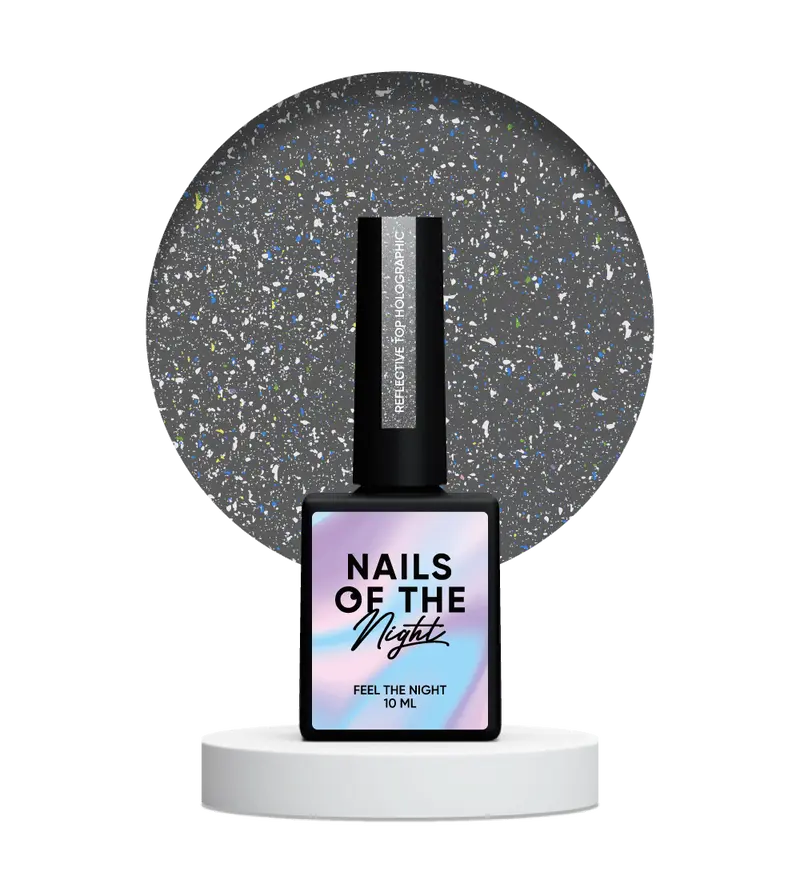 NAILSOFTHENIGHT Top reflectante holográfico