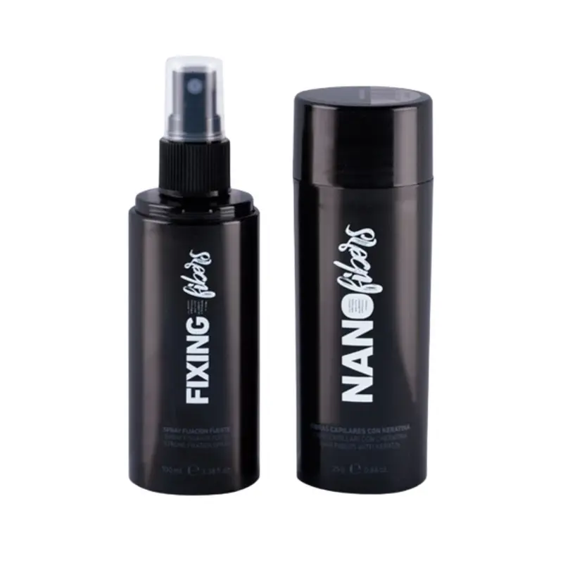 Nano Fibers diferentes tonos. Pack de Fibras capilares+fijador