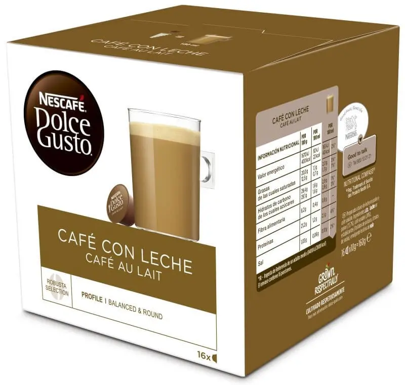 Nescafe Dolce Gusto Cafe con Leche 16 Cápsulas