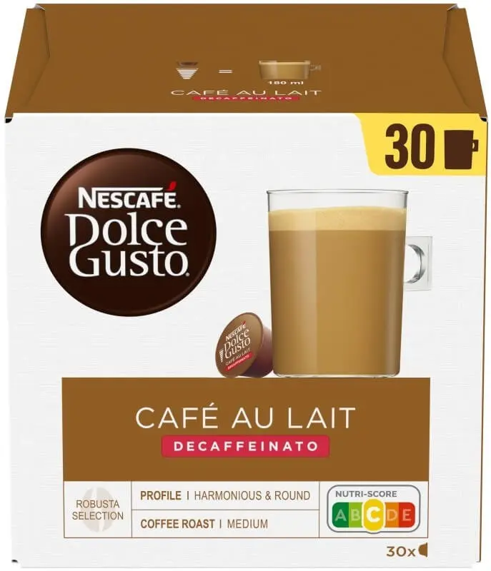 Nescafe Dolce Gusto Café con Leche Descafeinato 30 Cápsulas