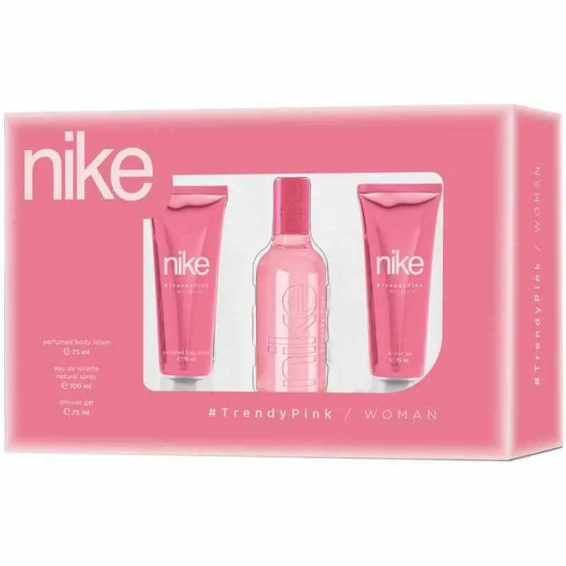 NIKE Estuche Trendy Pink Woman Vapo 100 Ml + Body Lotion 75 Ml + Gel Baño 75 Ml