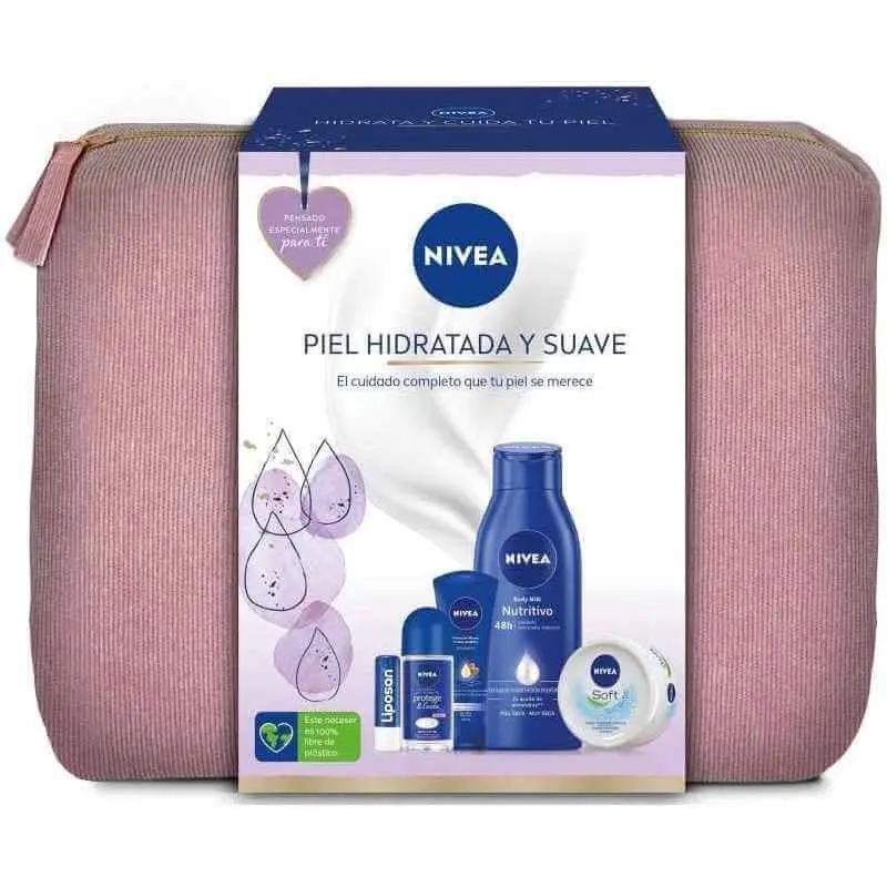 Nivea Neceser Cuidado Completo Body Milk + Crema De Manos + Desodorante Roll-On + Crema Nivea Soft + Liposan Original