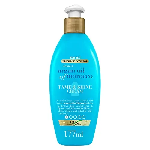 OGX Shine + Argan Oil of Morocco - Crema de Peinado Anti-Frizz para Rizos 177ml