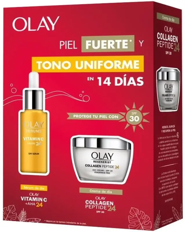 Olay Estuche Crema Regenerist Collagen Peptide 24 50 ml + Serum Vitamin C 40 ml